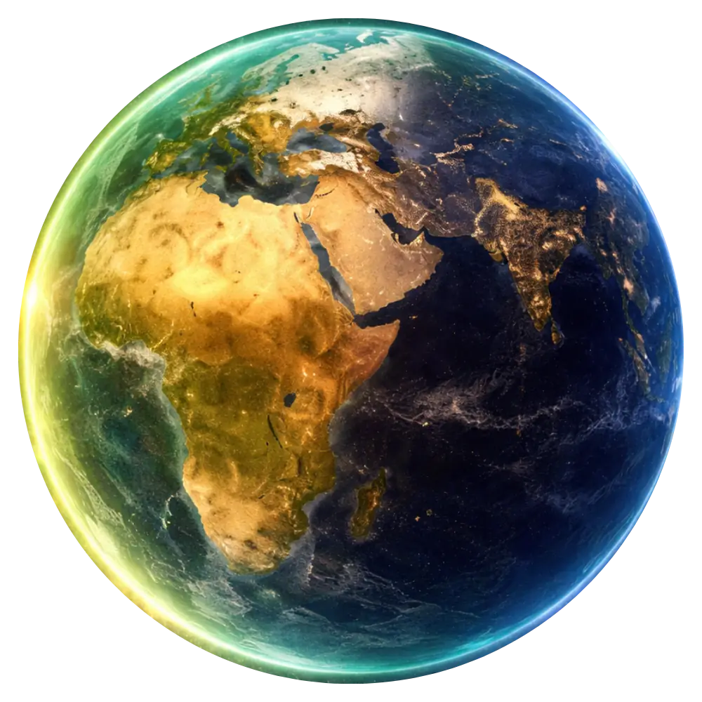 Earth centered on Africa and Europe