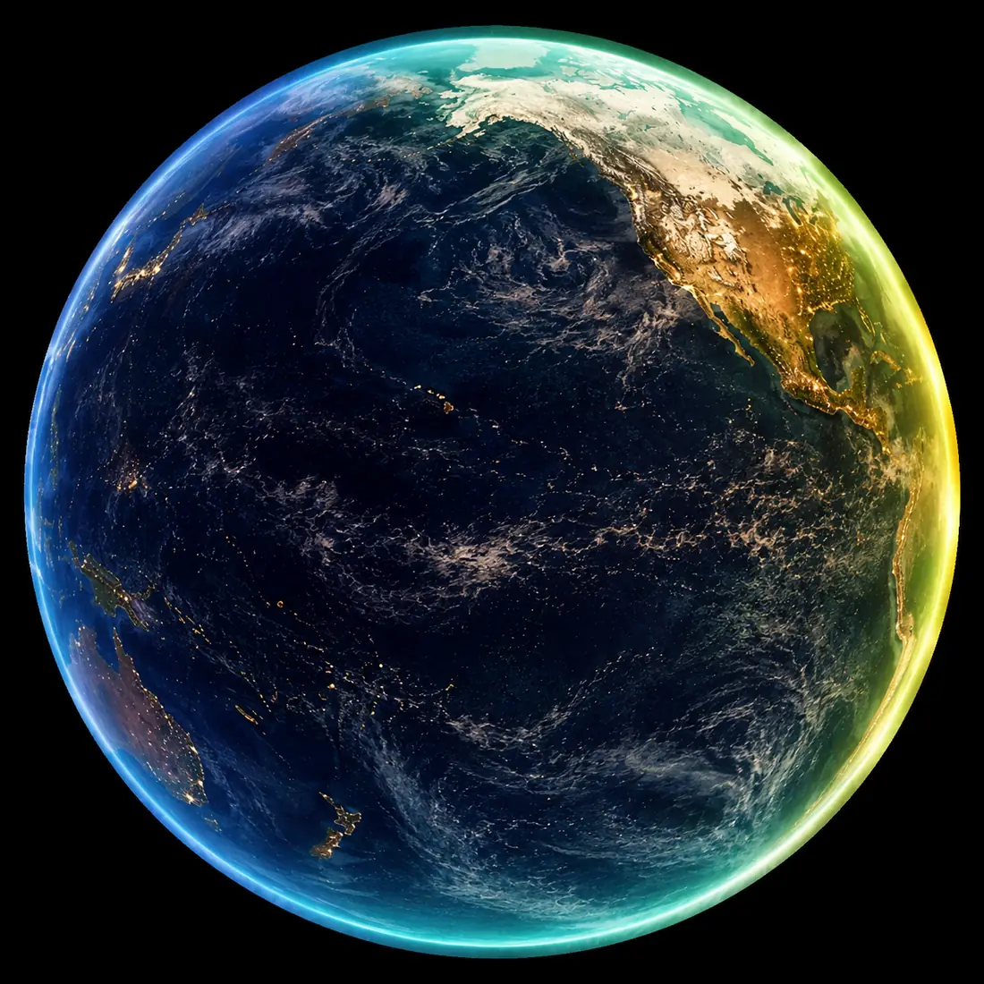 Earth view toward the Pacific
